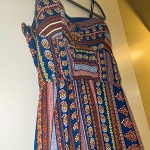 Xhiliration Branded strapless long dress with Pockets